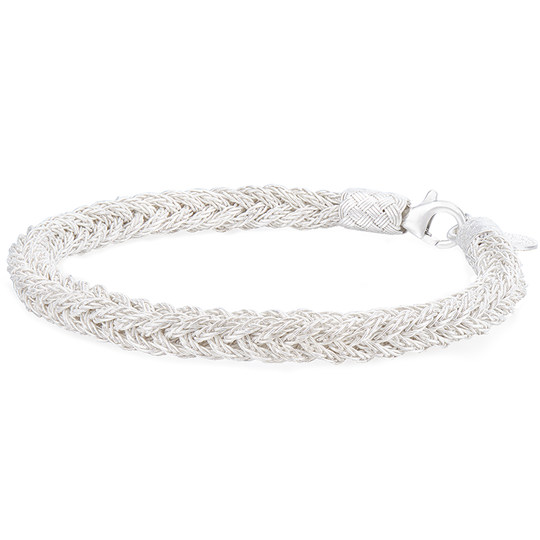 Pure silver woven transfer bead bracelet imported from Türkiye