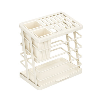Wall-mounted kitchen knife and chopsticks drain storage rack