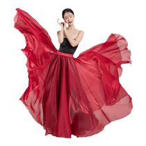 Allure Dance Classical Dance Costume 720 Degree Swing Skirt Glossy Golden Morning Divination Red Skirt Modern Dance Costume