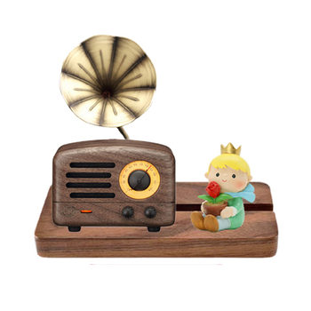 Elvis presley miaobo mw-2 little prince portable retro log rosewood bluetooth speaker radio official reprint gift box