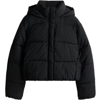 Hm women's cotton clothing winter fashion warm high collar loose hooded zipper cotton jacket 1228409 Hm women's cotton clothing winter fashion warm high collar loose hooded zipper cotton jacket 1228409