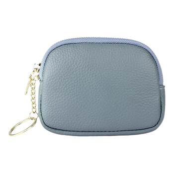 Genuine leather zippered wallet card bag mini bag