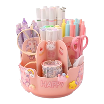 360 Degrees Rotating Pen Holder Children Girl Student Desktop Containing Box Office Pen Barrel Large Capacity Boy Girls Cute Diy Personality Fashion Brief Modern Dins Creative Light Luxury