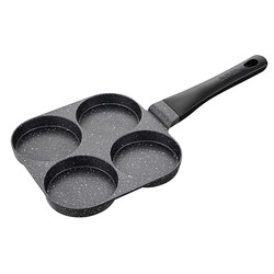 Supor Maifan Stone-Colored Four-Hole Non-Stick Frying Pan for Eggs, Meat, and Egg Burgers, Flat-Bottomed Egg Burger Pan, Special Pan for Frying Eggs