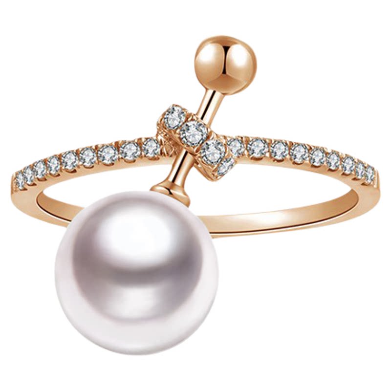 GiO 18K gold Akoya pearl ring