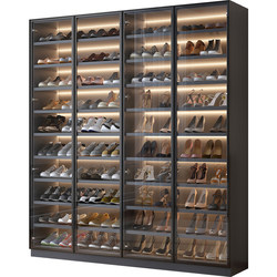 Glass shoe cabinet house door large -capacity solid solid wood high -standing simplicity, modern light luxury entry balcony storage customization
