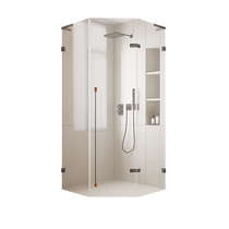 Extremely minimalist sinking-type frameless shower room diamond-type bath room barrier-free bathroom dry and wet separation partition glass