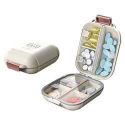 7-Compartment Pill Box, Portable Weekly Pill Organizer, Travel Pill Storage Box, Sealed Small Travel Pill Case