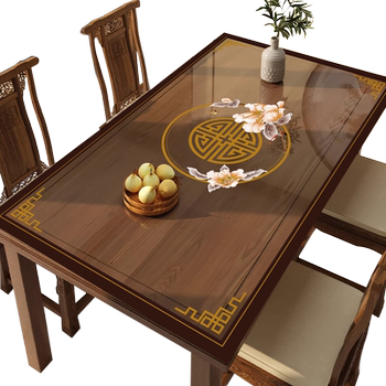 New chinese style table mat, transparent tablecloth, waterproof, oil-proof, no-wash