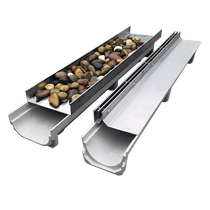 Finished resin drainage ditch U-shaped groove slot type ditch cover garden courtyard cobblestone outdoor drainage channel