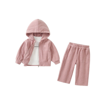 Fanhunting girls suits spring clothes fashionable childrens coats sweatshirts baby casual pants childrens three-piece sets spring and autumn
