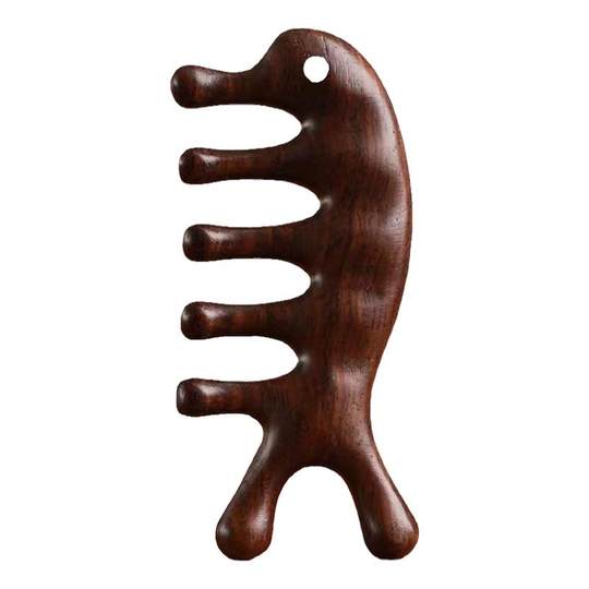 五指按摩梳天然檀木梳子头部经络头疗按摩防脱缓解疲劳梳子女家用