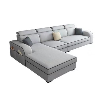 Simple modern living room l-shaped economy home rental apartment cotton linen fabric internet celebrity sofa Simple modern living room l-shaped economy home rental apartment cotton linen fabric internet celebrity sofa