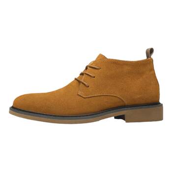 15mins martin boots men's shoes autumn and winter new mid-top leather boots back velvet low-top boys short boots casual business leather shoes