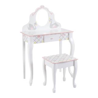 teamson纷朵奇儿童梳妆台木质化妆台儿童桌椅套组写字桌女孩礼物