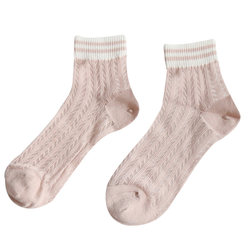 Socks for women in spring and summer striped mesh thin breathable cotton socks two stripes medium tube thin cotton socks fashionable deodorant women's cotton socks