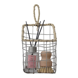 Nordic ins wire woven wall-mounted storage basket iron snack storage basket retro grid fruit desktop storage