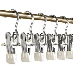Trouser clip ຄົວເຮືອນ traceless ທີ່ເຂັ້ມແຂງ stainless steel clip ເຄື່ອງນຸ່ງຫົ່ມ multifunctional ມີ hook clothespin ດຽວ clothespin