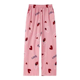 Pants, pure cotton, large size pajamas, pajamas, pants, women's summer cute