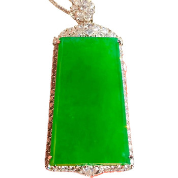 Jade wushi brand pendant 925 silver inlaid