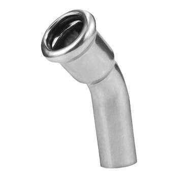 304 Stainless Steel European Standard Single Crimp Pipe Fittings 45-Degree B-Type Elbow 135-Degree German Standard Connector Drinking Water Heating Accessories