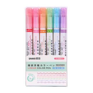 Flower shape outline curve pen handbook colorful pattern fluorescent