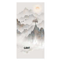 Wallpaper Chinese style 3D three-dimensional ink landscape entrance background wall wallpaper duplex villa wall covering living room wall covering mural