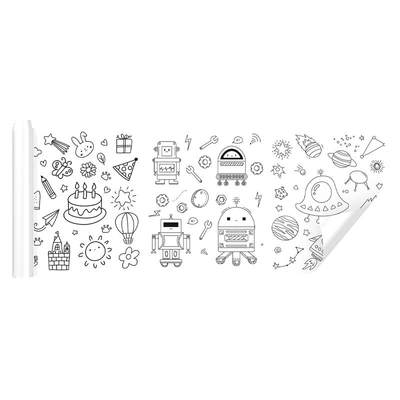 Children's graffiti picture scroll coloring painting paper long picture scroll kindergarten baby canvas is not dirty wall can be pasted wall painting paper