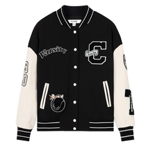 Eland baseball uniform womens badge stitching contrasting loose college style sweatshirt short jacket spring