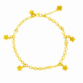 New Euro Coin Gold Love Star Anklet ສໍາລັບແມ່ຍິງ Sand Gold imitation Gold ຍີ່ປຸ່ນແລະເກົາຫຼີ ຄົນອັບເດດ: ສາມາດປັບໄດ້ອຸປະກອນເສີມອະເນກປະສົງທີ່ຈະບໍ່ຈືດໆ