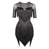 YES Latin dance clothing high-end suit adult dance skirt practice clothing dance clothing summer short-sleeved dress YD331