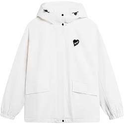 Li Ning windbreaker women's 2024 new sports fashion series cardigan long-sleeved jacket hooded loose sportswear