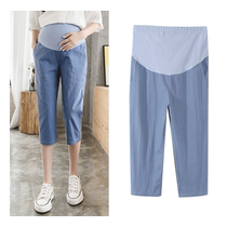 Maternity pants summer large size casual pants leggings summer thin outer wear cropped pants trousers maternity wear summer wear