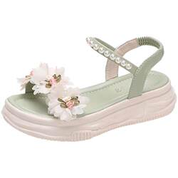 Sandals female 2024 summer new thick bottom sloped heel puffin cake design sense niche French flat bottom with skirt Roman shoes