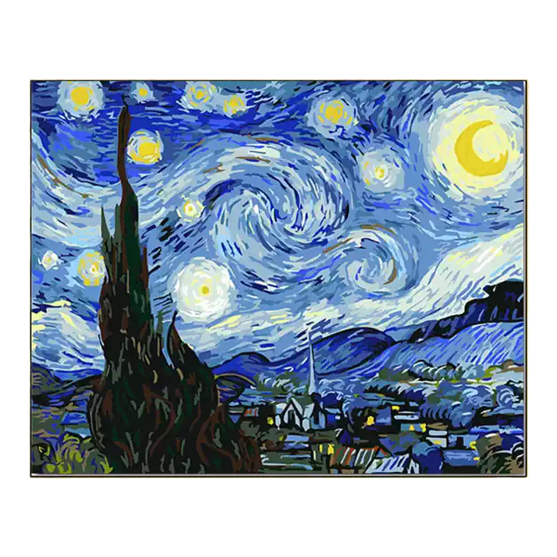 梵高星空数字油画DIY填色画世界名画家居装饰可客制丙烯画作