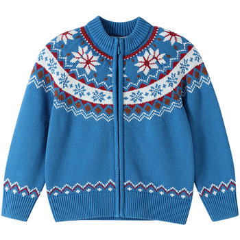 Annai children's clothing girls sweater knitted cardigan 2025 winter new stretch fashion