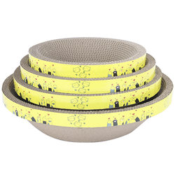 Cat Scratching Board and Cat Bed Combo, Wear-Resistant, Scratch-Resistant, Non-Shedding, Round, Extra-Large Corrugated Paper Cat Scratch Board Basin, Cat Toy