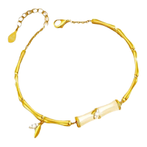 Chinese Gold Treasure Silver Bamboo Hetian Jade Silver Bracelet for Women 2024 New Chinese Valentines Day Gift for Girlfriend 1693