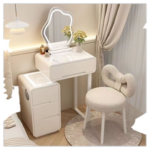 Rich area modern simple high-end dressing table small apartment light luxury solid wood cream style dressing table with smart cabinet