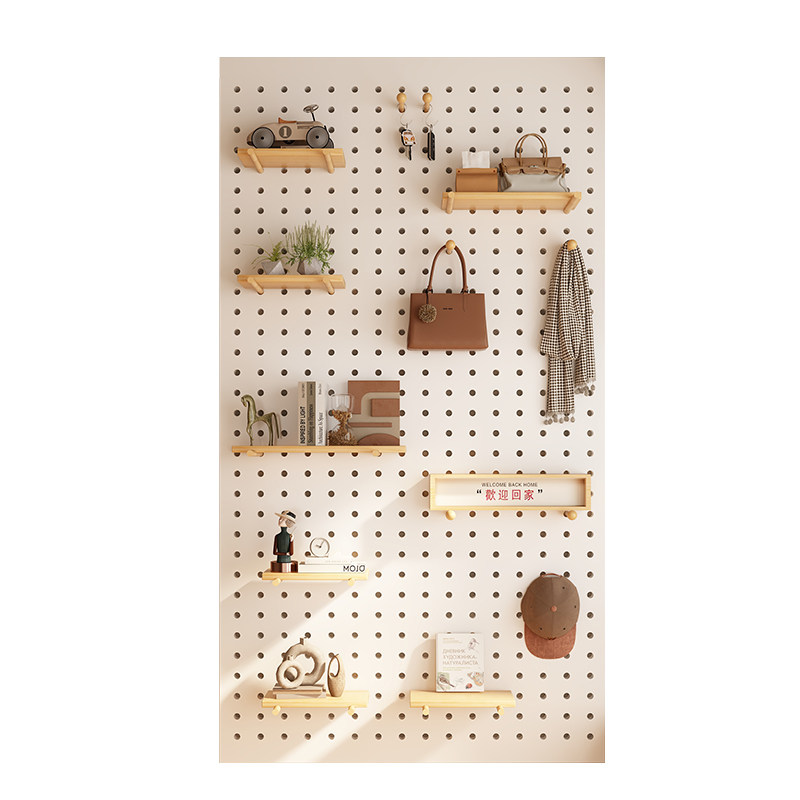 Perforated board storage rack entry entrance wall storage rack