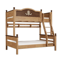 (Gu House 2376) Up and down bed with bed and out of bed with a simple all - solid wood high - low child bed