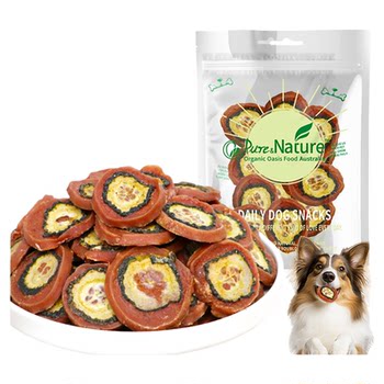 Cute cool dog snacks cucumber and duck potato chips