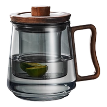 Glass Cup Home New 2024 Large capacity Men and women High face value with cover cup Tea Water separation High boron silicon water glass