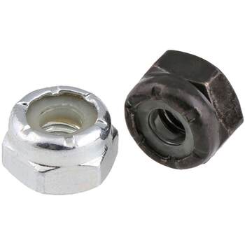 Galvanized nylon anti-loosening self-locking nut black nickel-plated anti-slip locking hexagonal screw cap M2M2.5M3M4M5-M16