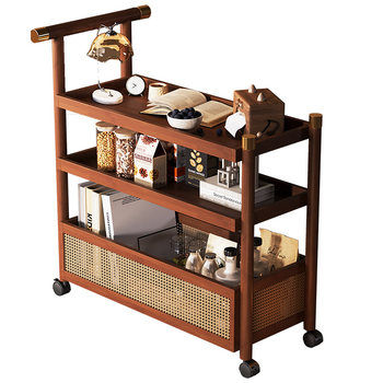 Medium style small cart movable coffee table side table