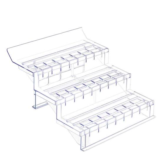 Transparent stepped display shelves false bottom cold air cabinet