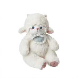 BABADOLL Little Sleeping Sheep Doll 37CM ​​plush Toy Soothing Rag Doll Cute Doll ຂອງຂັວນວັນແຫ່ງຄວາມຮັກ