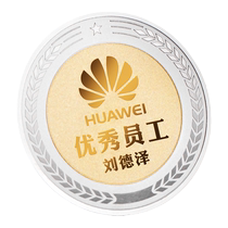 Customized sterling silver coins to commemorate employee entry gold coins customized outstanding employee badges customized company anniversary gifts