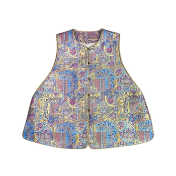 New chinese style song brocade spring clothes medium long long vest women's style western
