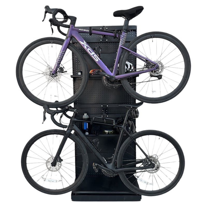 Holeboard bicycle floor rack
